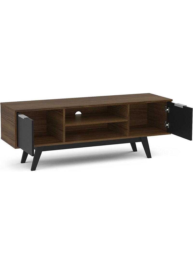 Polifurniture Shard 53" Whiskey/Black TV Stand Dark Brown - Image 3